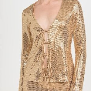 Show Me Your MuMu Gold Sequin Top